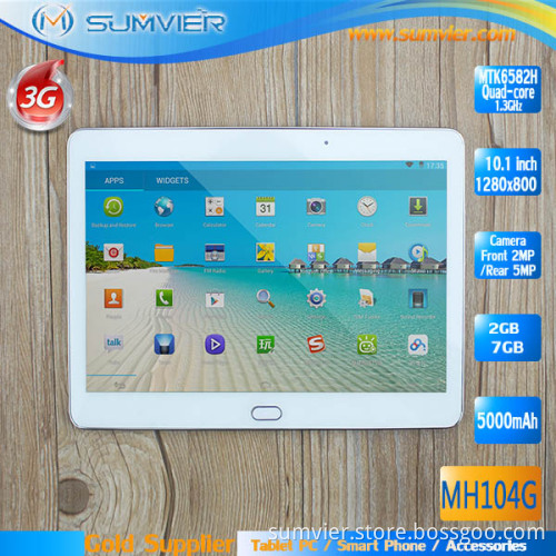 10.1inch 1280X800 IPS with 2G+7G MTK6582 Quad Core 3G Android Tablet PC